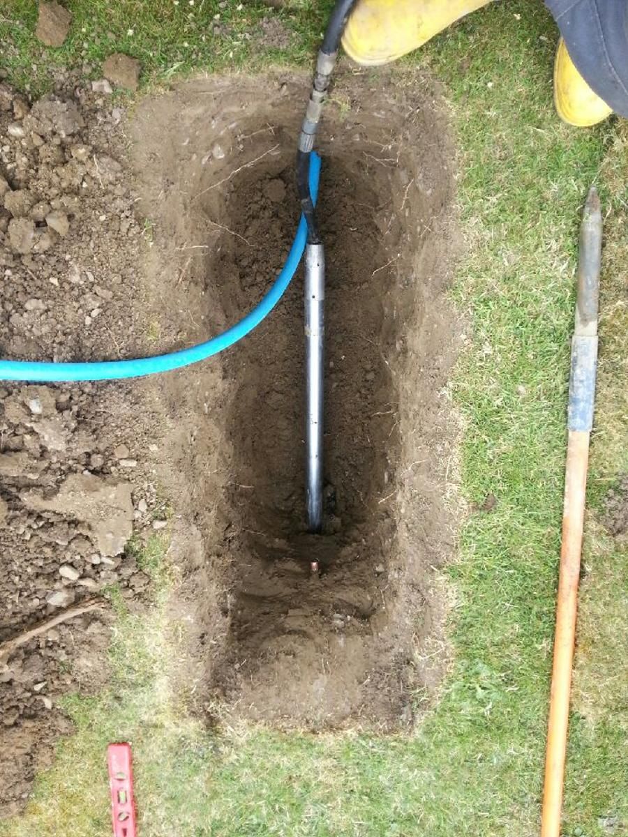 Moling to replace water pipe